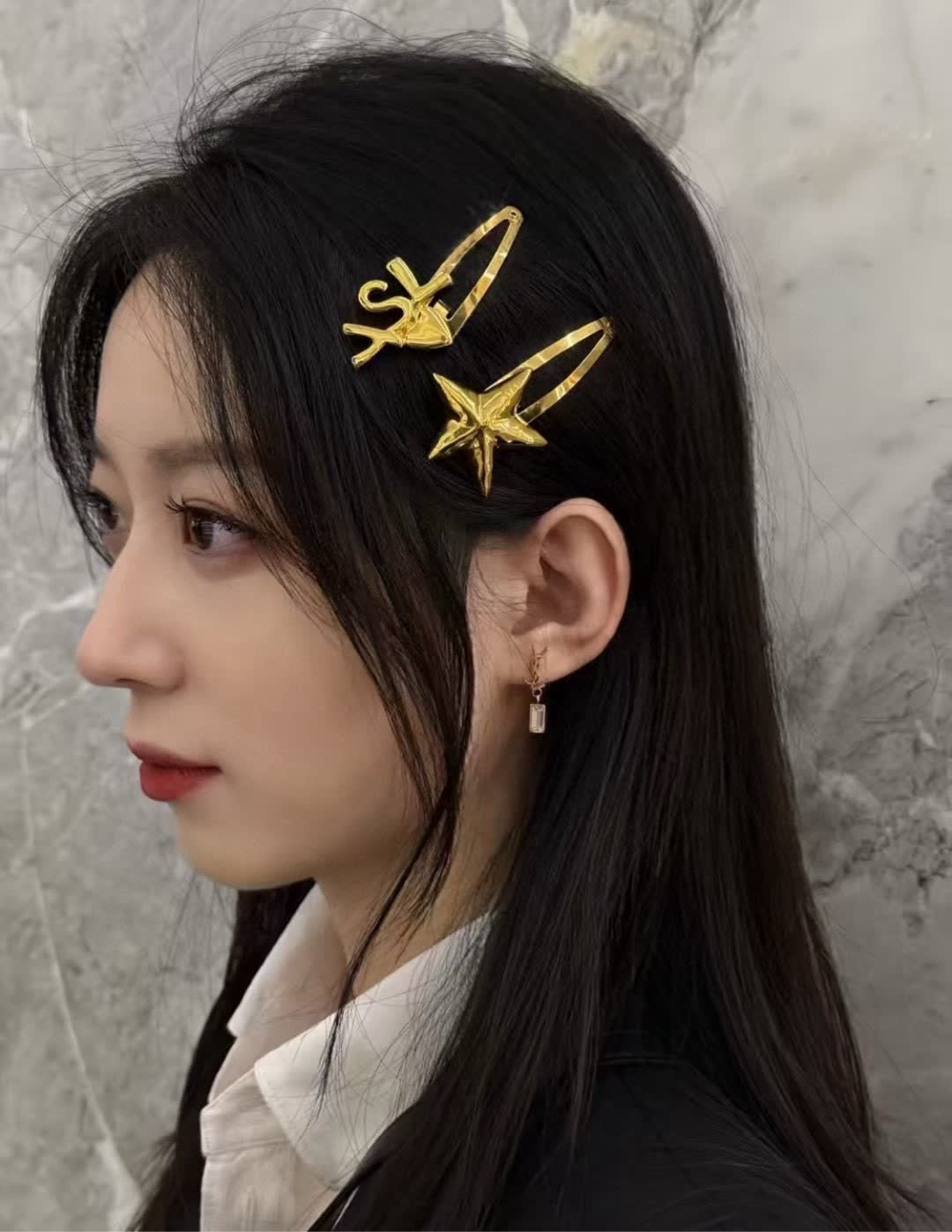 YSL Saint Laurent Gold Hair Clips Set